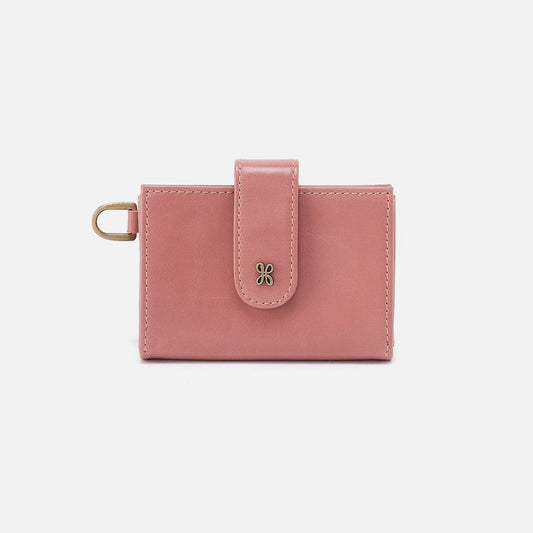 HOBO Featured - Jean Accordian Card Case In Polished Leather - Rose