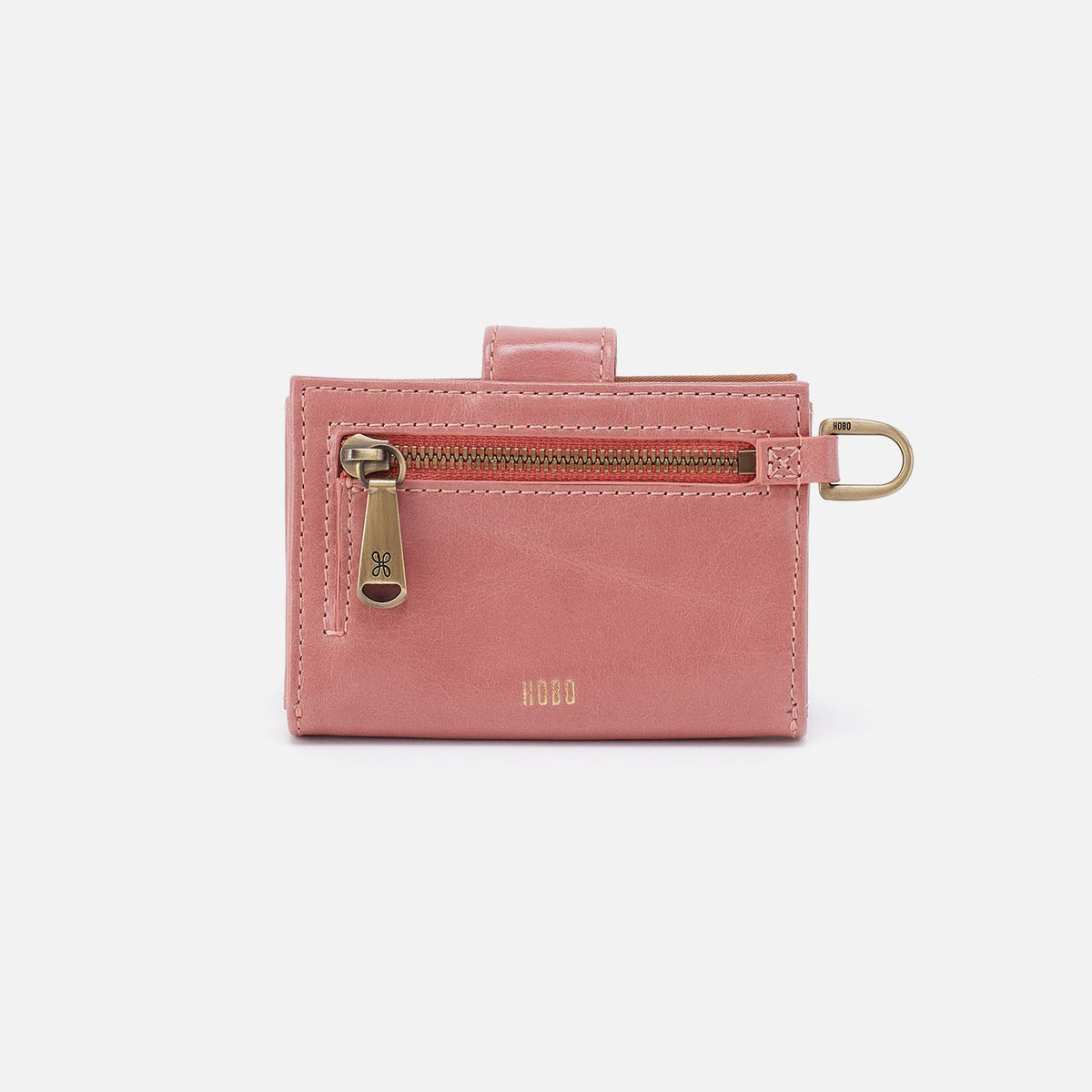 HOBO Featured - Jean Accordian Card Case In Polished Leather - Rose