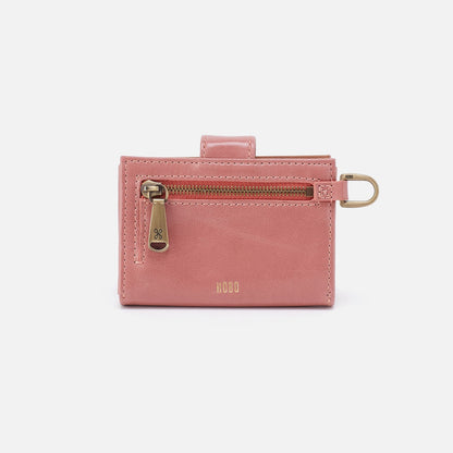 HOBO Featured - Jean Accordian Card Case In Polished Leather - Rose