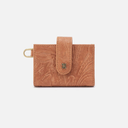 HOBO Featured - Jean Accordian Card Case In Tooled Embossed Leather - Saddle Tooled Emboss