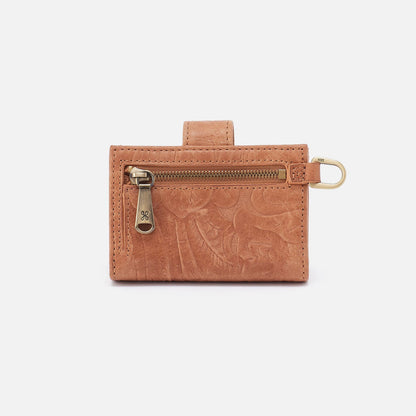 HOBO Featured - Jean Accordian Card Case In Tooled Embossed Leather - Saddle Tooled Emboss