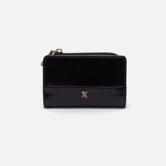 HOBO Special Offer - Jill Card Case In Polished Leather - Black