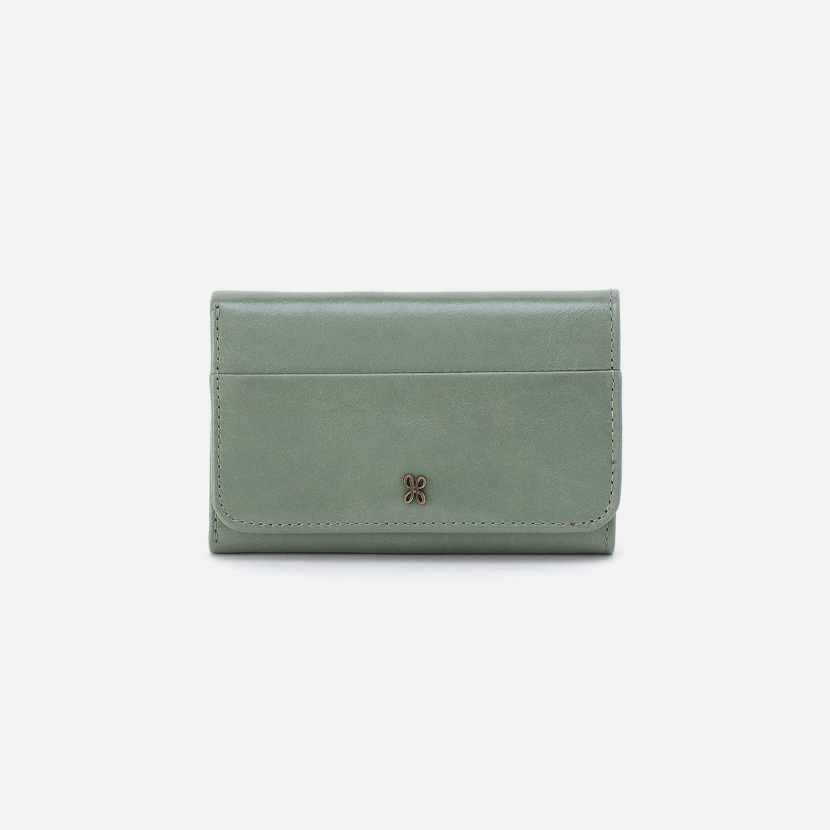 HOBO Special Offer - Jill Trifold Wallet In Polished Leather - Jade