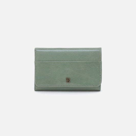 HOBO Special Offer - Jill Trifold Wallet In Polished Leather - Jade