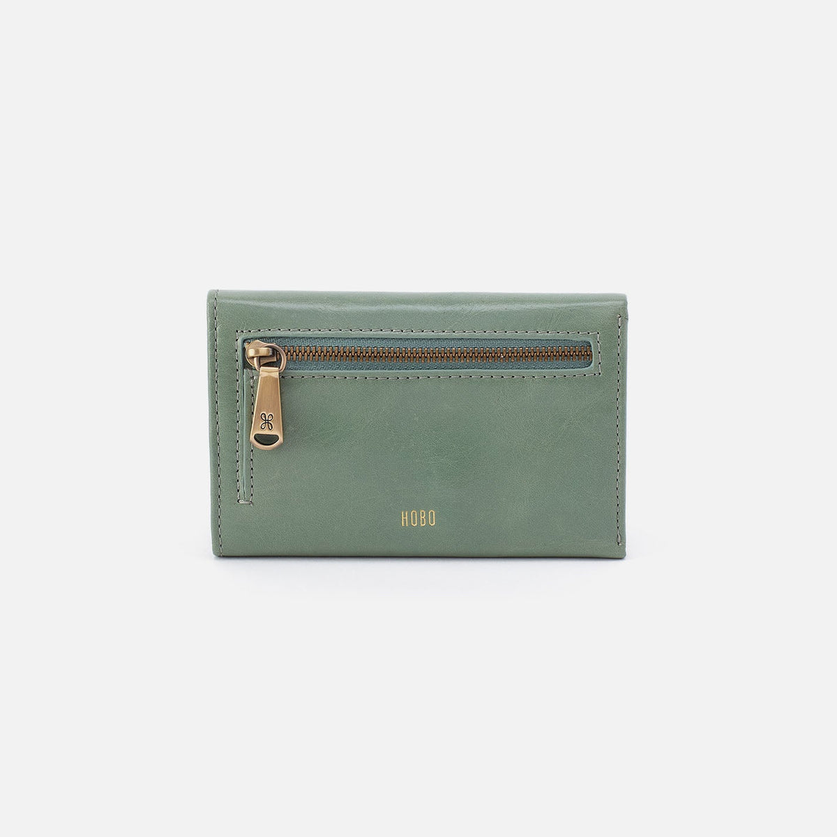 HOBO Special Offer - Jill Trifold Wallet In Polished Leather - Jade
