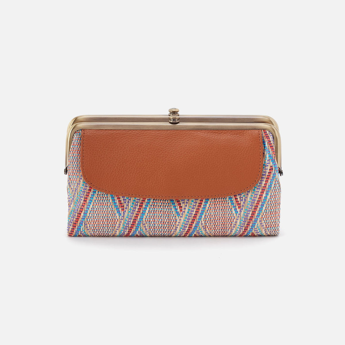 HOBO Essential - Lauren Clutch-Wallet In Multi Weave With Leather Trim - Sunset Raffia