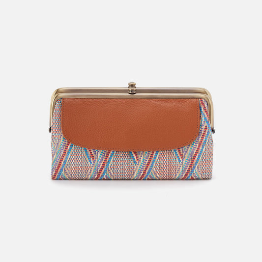HOBO Essential - Lauren Clutch-Wallet In Multi Weave With Leather Trim - Sunset Raffia