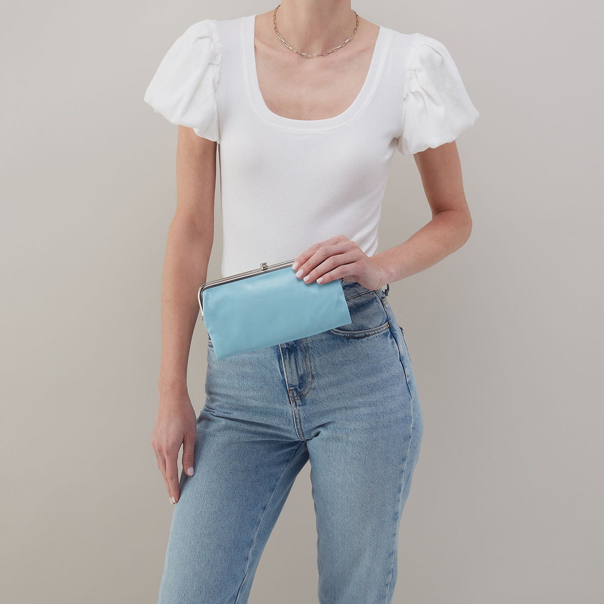 HOBO Value - Lauren Clutch-Wallet In Polished Leather - Stratosphere