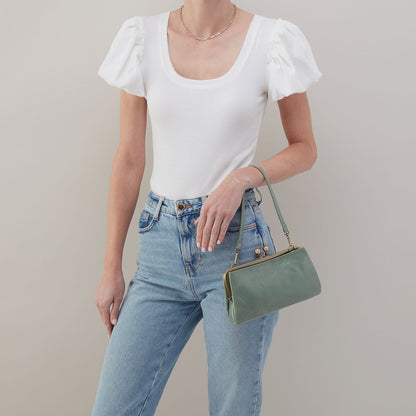 HOBO Latest - Lauren Frame Crossbody In Polished Leather - Jade