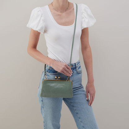HOBO Latest - Lauren Frame Crossbody In Polished Leather - Jade