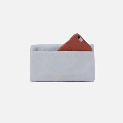 HOBO Hot Sale - Lumen Continental Wallet In Pebbled Leather - Blue Pearl