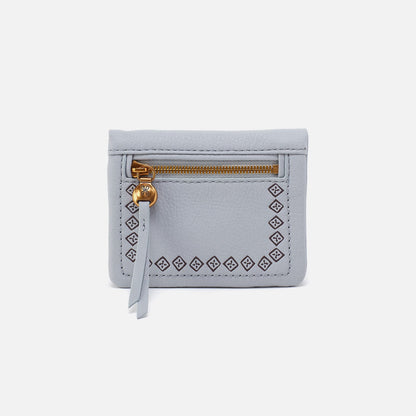 HOBO Essential - Lumen Mini Wallet In Pebbled Leather - Blue Pearl