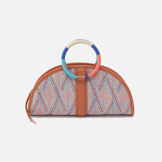 HOBO Trusted - Luna Clutch In Multi Weave With Leather Trim - Sunset Raffia