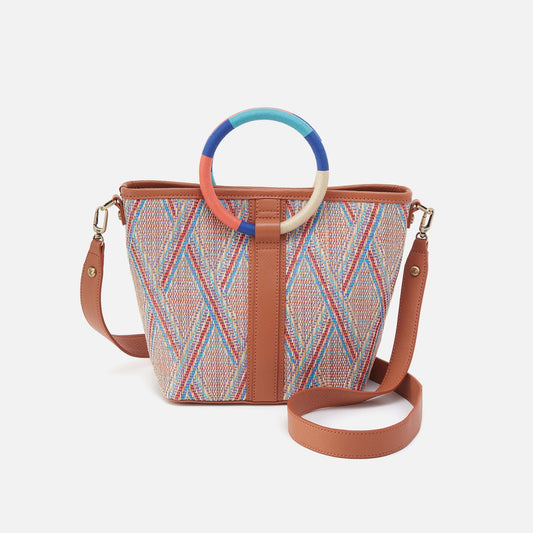 HOBO Trusted - Luna Small Tote In Multi Weave With Leather Trim - Sunset Raffia