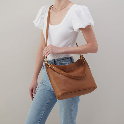 HOBO Special Offer - Pier Shoulder Bag In Pebbled Leather - Warm Honey