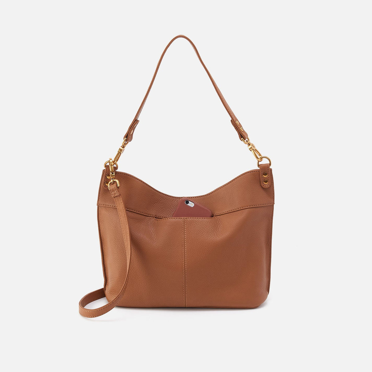 HOBO Special Offer - Pier Shoulder Bag In Pebbled Leather - Warm Honey