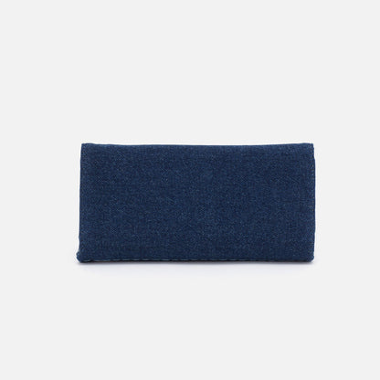 HOBO Smart Buy - Rachel Continental Wallet In Denim Fabric - Dark Denim