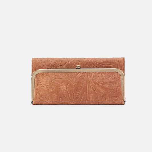 HOBO Sale - Rachel Continental Wallet In Tooled Embossed Leather - Saddle Tooled Emboss