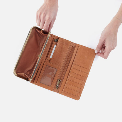 HOBO Sale - Rachel Continental Wallet In Tooled Embossed Leather - Saddle Tooled Emboss