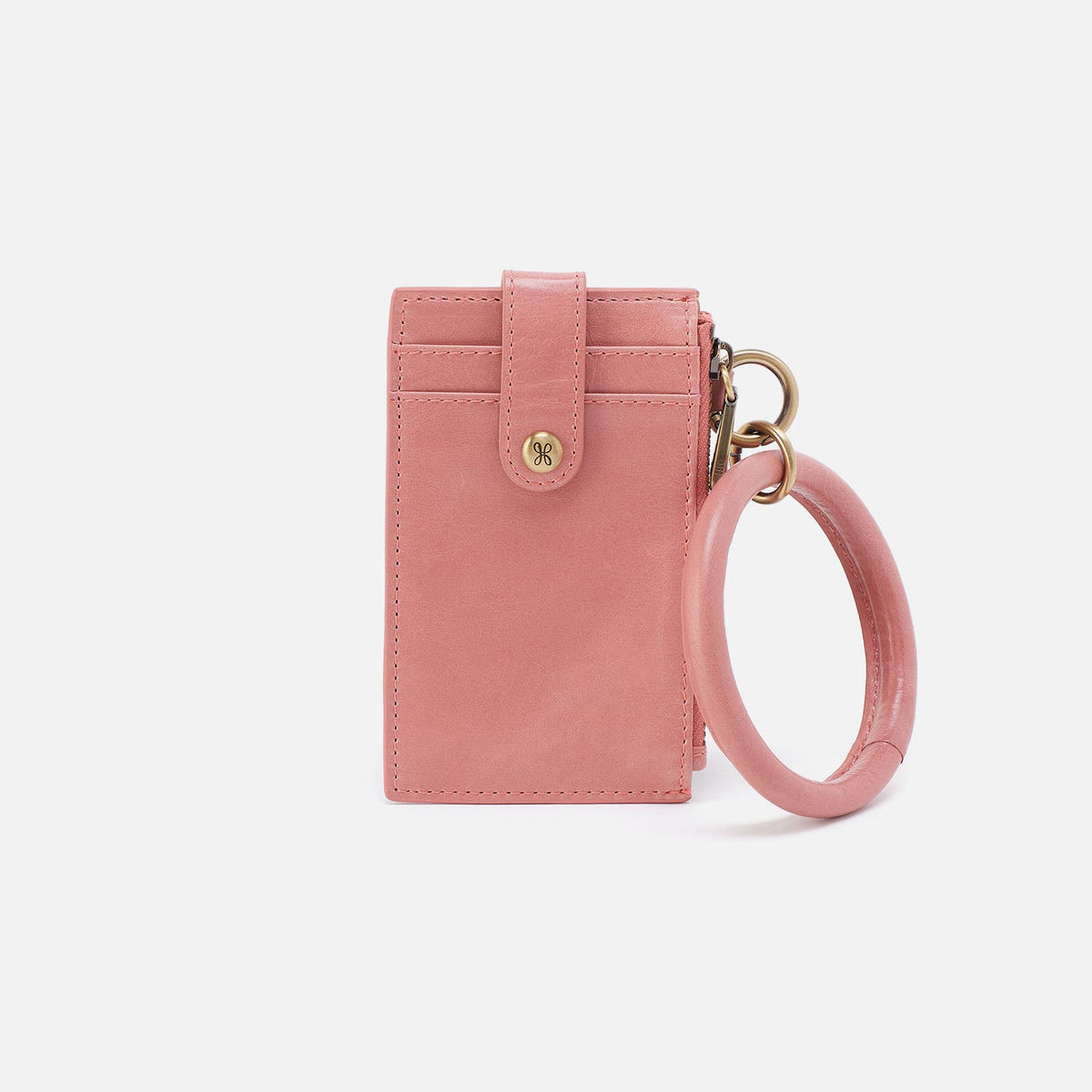 HOBO Quality - Ring Credit Card Wristlet In Polished Leather - Rose