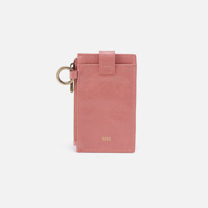 HOBO Quality - Ring Credit Card Wristlet In Polished Leather - Rose