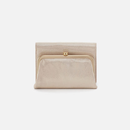 HOBO Great Value - Robin Compact Wallet In Metallic Leather - Sand Shimmer