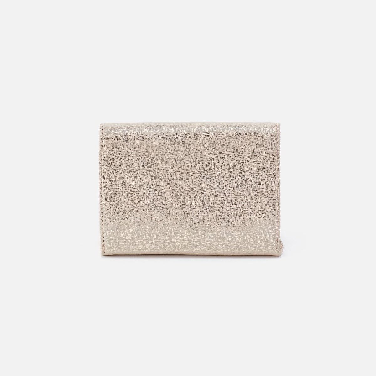 HOBO Great Value - Robin Compact Wallet In Metallic Leather - Sand Shimmer