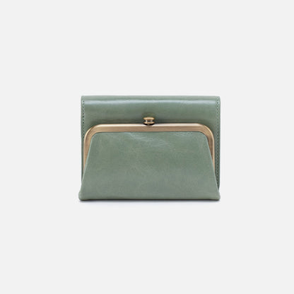 HOBO Essential - Robin Compact Wallet In Polished Leather - Jade