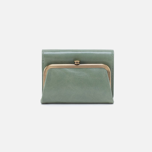 HOBO Essential - Robin Compact Wallet In Polished Leather - Jade