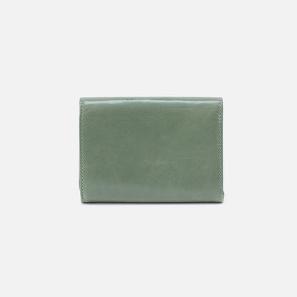HOBO Essential - Robin Compact Wallet In Polished Leather - Jade