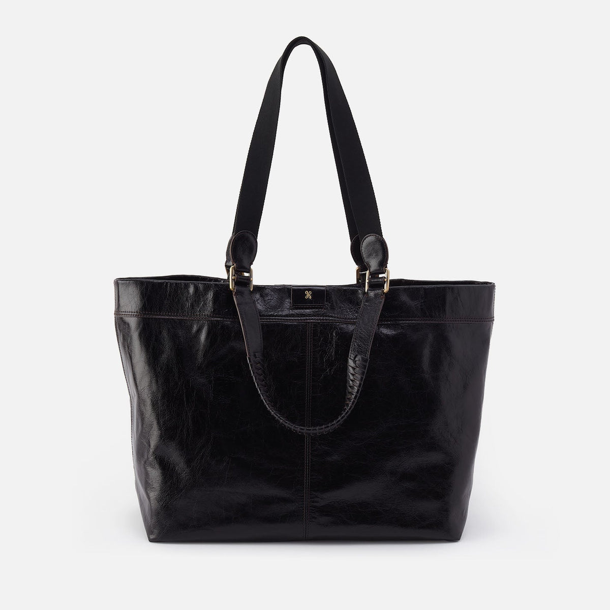 HOBO Essential - Romy Max Tote In Polished Leather - Black