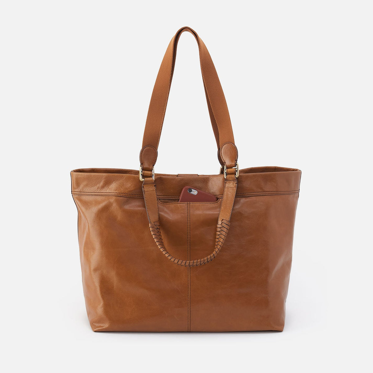 HOBO Hot Sale - Romy Max Tote In Polished Leather - Truffle