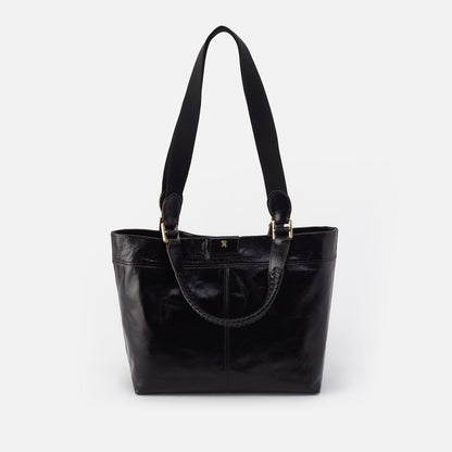 HOBO Popular - Romy Medium Tote In Polished Leather - Black