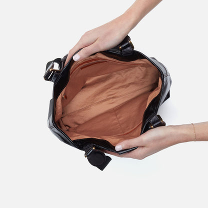 HOBO Popular - Romy Medium Tote In Polished Leather - Black