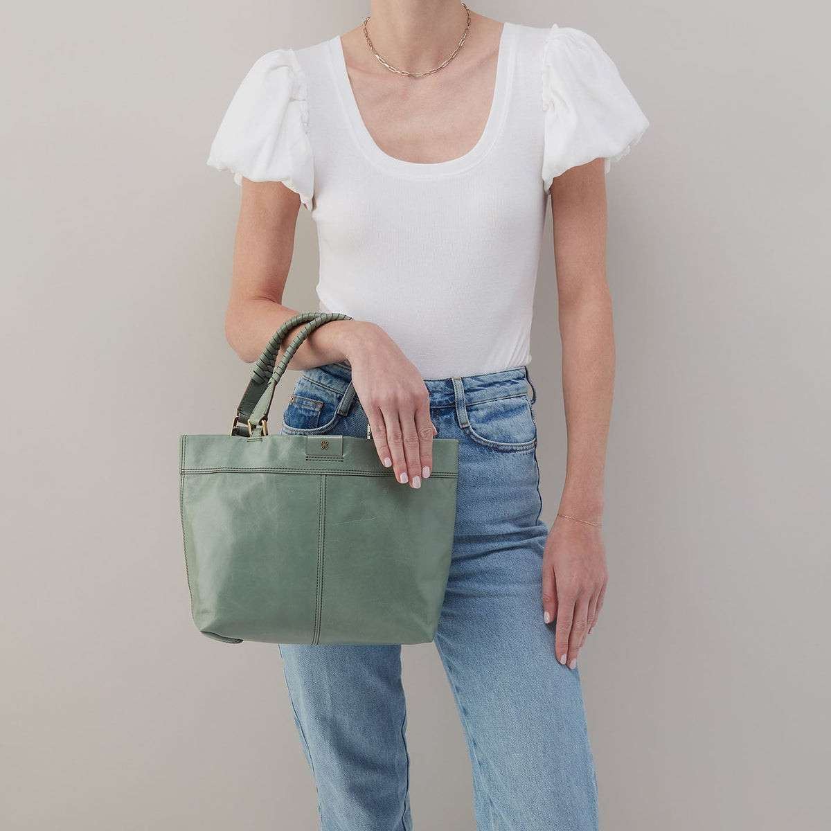 HOBO New - Romy Medium Tote In Polished Leather - Jade