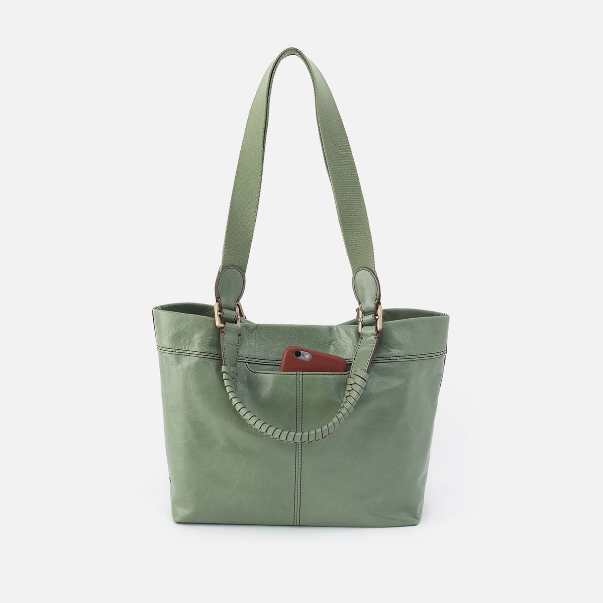 HOBO New - Romy Medium Tote In Polished Leather - Jade