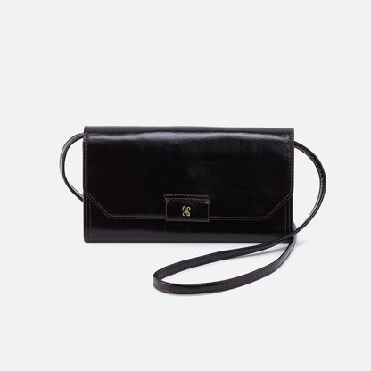 HOBO Signature - Romy Wallet Crossbody In Polished Leather - Black