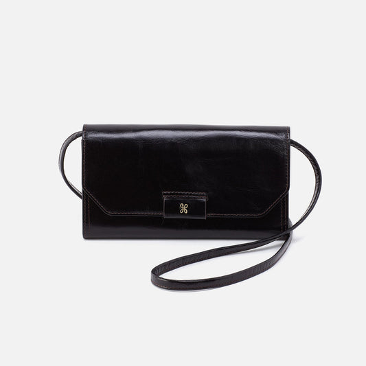 HOBO Signature - Romy Wallet Crossbody In Polished Leather - Black