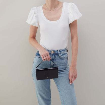 HOBO Signature - Romy Wallet Crossbody In Polished Leather - Black