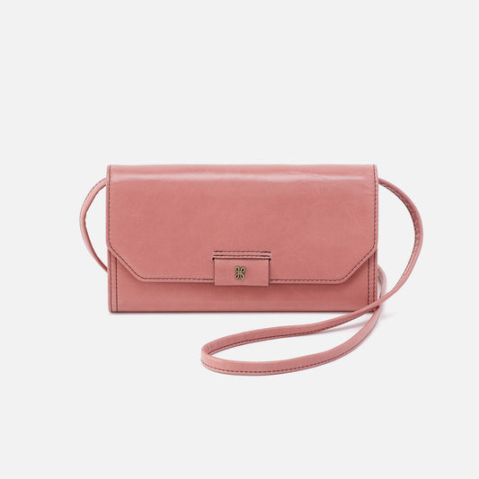 HOBO Top Pick - Romy Wallet Crossbody In Polished Leather - Rose