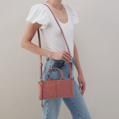 HOBO Quality - Sable Crossbody In Polished Leather - Rose