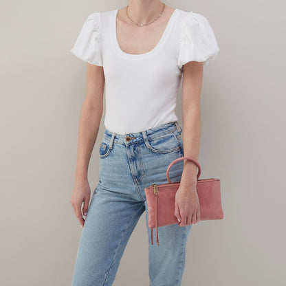 HOBO Quality - Sable Crossbody In Polished Leather - Rose