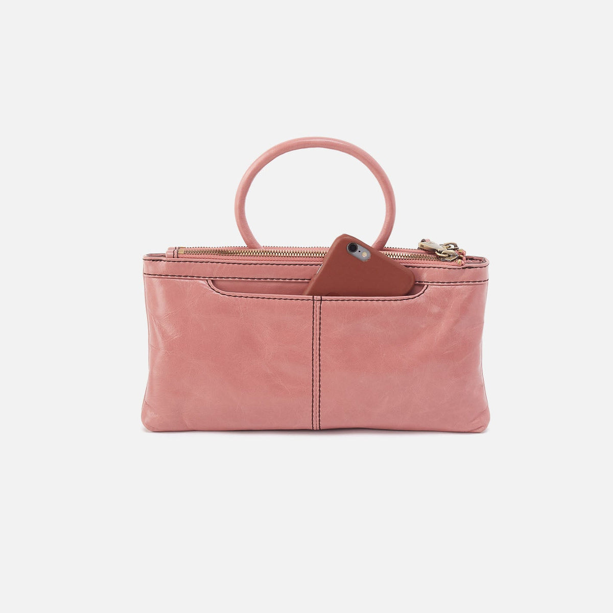 HOBO Quality - Sable Crossbody In Polished Leather - Rose