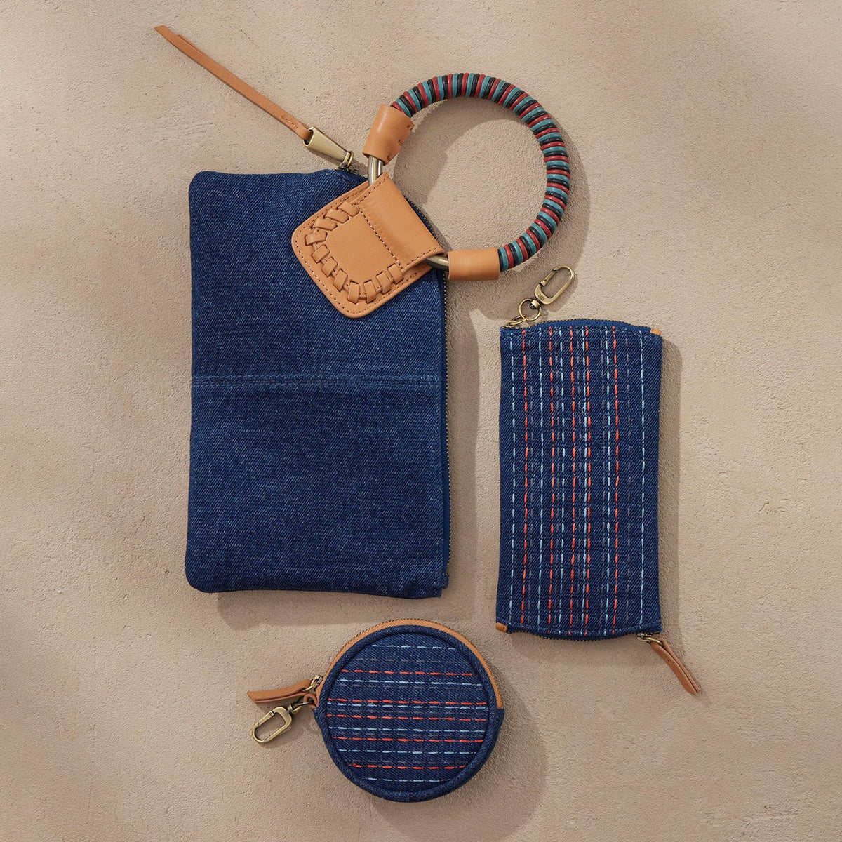 HOBO Everyday - Sable Wristlet In Denim Fabric - Dark Denim