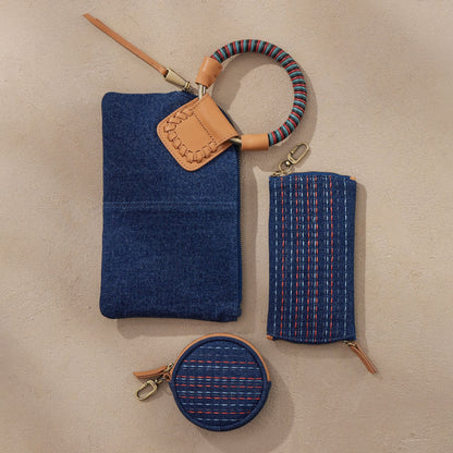 HOBO Everyday - Sable Wristlet In Denim Fabric - Dark Denim