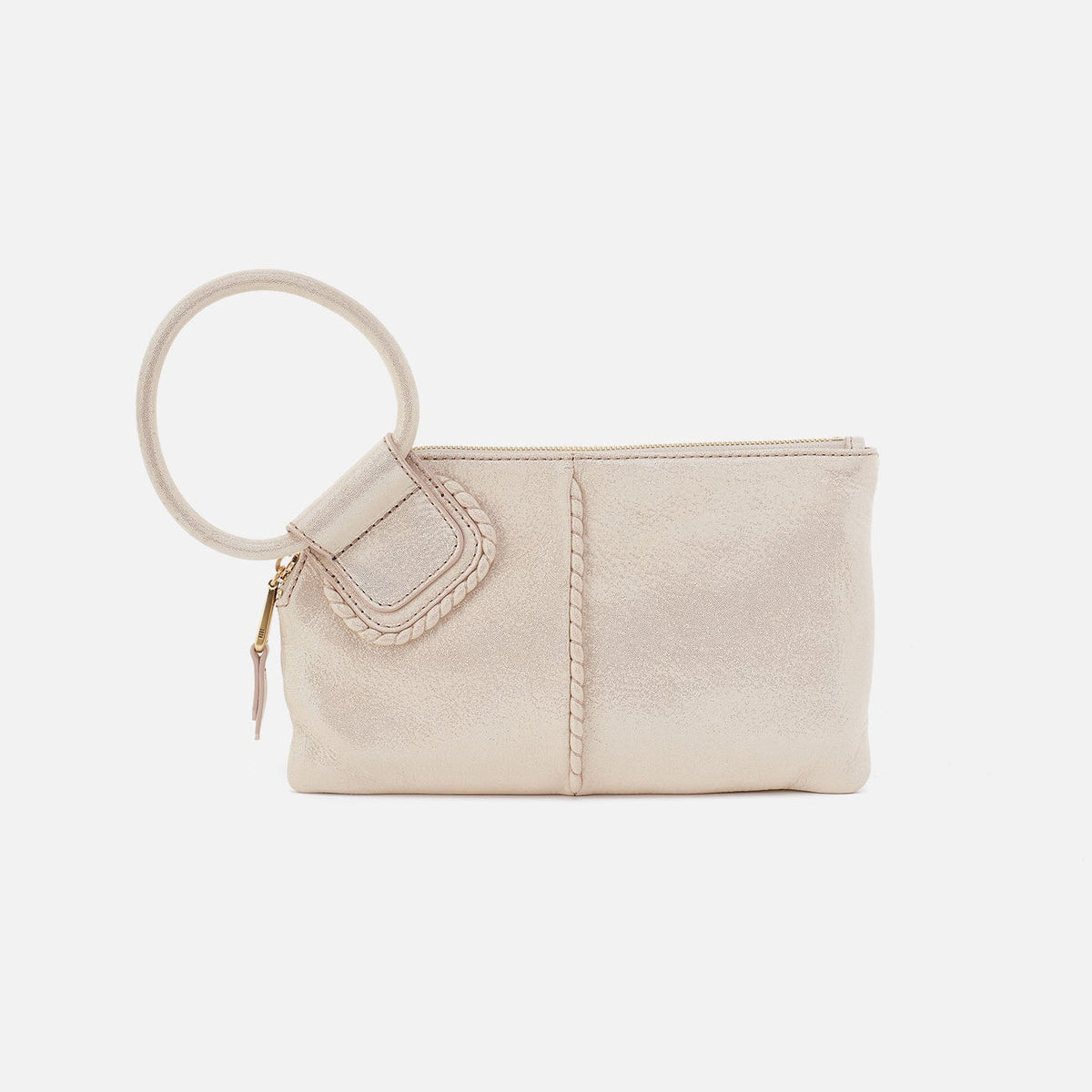 HOBO Essential - Sable Wristlet In Metallic Leather - Sand Shimmer