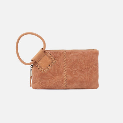 HOBO Discount - Sable Wristlet In Tooled Embossed Leather - Saddle Tooled Emboss