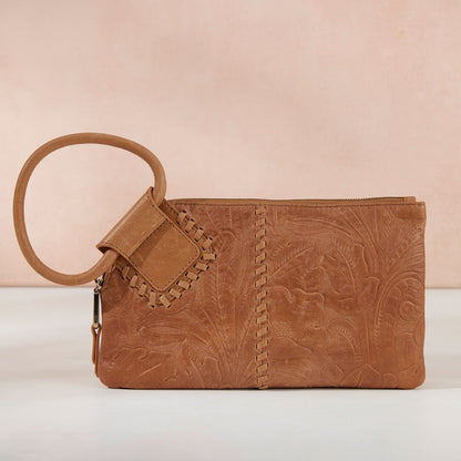 HOBO Discount - Sable Wristlet In Tooled Embossed Leather - Saddle Tooled Emboss