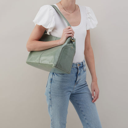 HOBO Everyday - Seneca Shoulder Bag In Polished Leather - Jade