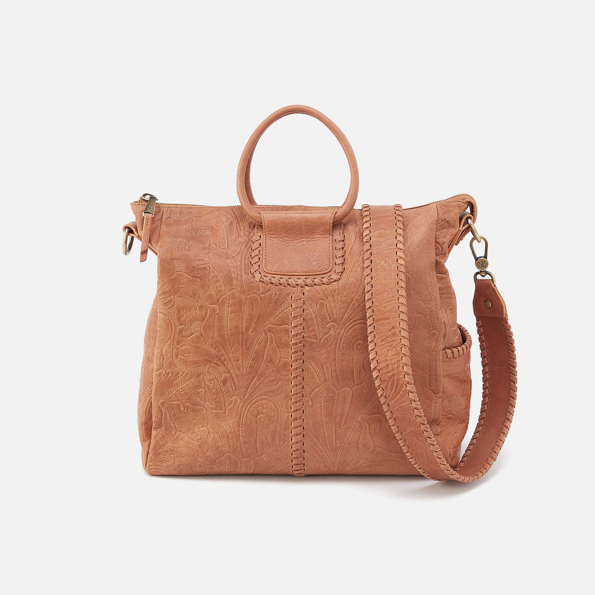 HOBO Exclusive - Sheila Large Satchel In Tooled Embossed Leather - Saddle Tooled Emboss